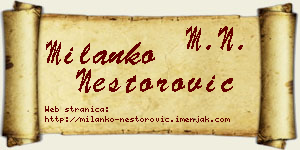 Milanko Nestorović vizit kartica